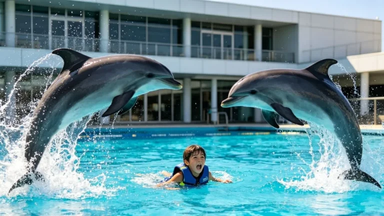 bali dolphins exotic marine park playing with dolphin